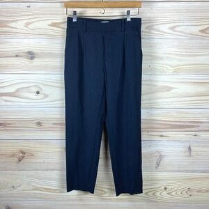 Vince. Pants Womens Small Cropped Pleated Pull On Business Casual Navy Blue